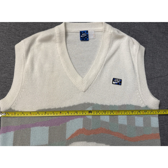 Vintage Nike John McEnroe Agassi Checkerboard Tech Mac Attack Tennis Vest Mens M - Picture 3 of 7